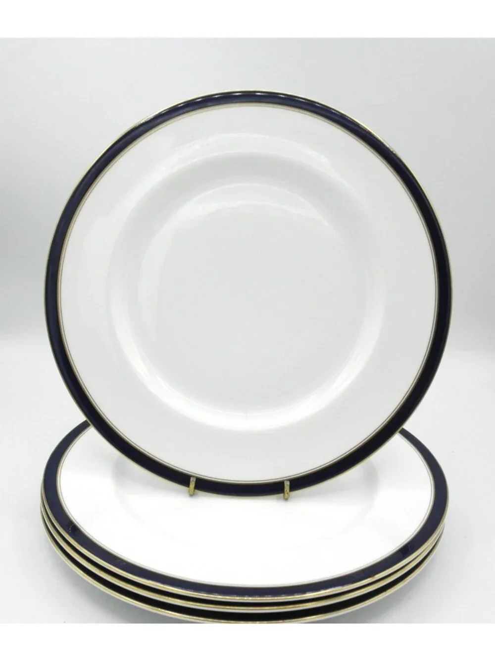 York Blue by Block Dinner Plates 10 5/8 inches Set of 4 Pattern BLOYOB